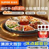 苏泊尔（SUPOR）多功能暖菜板 火锅+饭菜保温板 圆形加热菜板  80CM可旋转餐桌转盘  BZ80RH851J