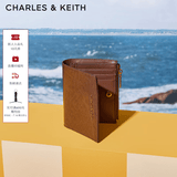 CHARLES&KEITH质感纯色包包女包多卡位短款钱包女士生日礼物送女友CK6-10680907 Chocolate巧克力色 XXS