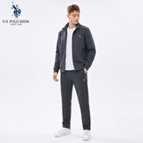 U.S. POLO ASSN.卫衣男卫裤运动套装春秋裤子夹克男士休闲裤外套两件套 深灰 XL