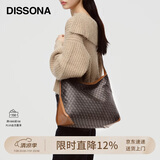 DISSONA【董洁同款】迪桑娜幸运锦囊女包hobo老花包单肩腋下包 棕色-大号