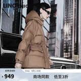 金羽杰90鸭绒超轻保暖羽绒服女士中款冬季都市时髦宽松面包服Y23802320