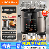 苏泊尔（SUPOR）电压力锅5L 智能0涂层钢胆大屏SY-50YC5015电饭煲高压锅适用4-6人上盖批次随机发货