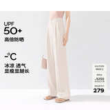 伊芙丽（eifini）秦岚代言【通勤防晒神裤】窄版阔腿裤女西装裤高级感垂感白色裤子 米白 现货 XS 150/56A
