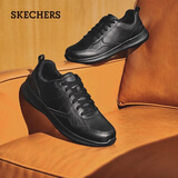 斯凯奇（Skechers）休闲皮鞋男士秋季防滑耐磨商务鞋时尚通勤德比鞋百搭板鞋
