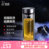 希诺（heenoor）双层玻璃杯男士办公泡茶杯送礼耐高温大容量水杯节日礼物礼盒 经典-小容量265ml
