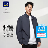 海澜之家（HLA）夹克男轻商务经典系列印花外套行政夹克蓝灰175/92A(L)