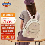 Dickies双肩包女生背包可爱休闲PU书包时尚满印通勤旅行奶油杏七夕礼物