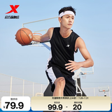 特步（XTEP）【国潮】男装速干篮球套装背心短裤夏季运动两件比赛训练套吸 黑 3XL/190
