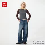 优衣库宽松廓形牛仔裤常规款女装男装/弯刀镰刀裤482280 487973 479000/67海蓝色 23 /150/58A