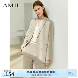 AMII女装2026职业西服套装女夏季新款休闲外套时尚西装两件套 卡其(西装) S (155)