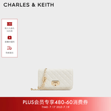 CHARLES&KEITH经典菱格链条小方单肩斜挎包包女包生日礼物送女友CK2-70160131 Cream奶白色 小包