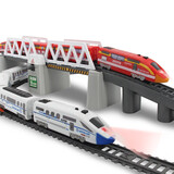 百思奇儿童火车玩具轨道车仿真高铁地铁电拼装小火车厢男孩动车 2181S_94件套（1充电器+4电池） 官方标配