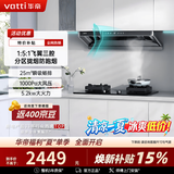 华帝吸油烟机i11S35同款三腔欧式顶吸XT416S/XJ417大吸力超薄机身抽油烟机燃气灶套装烟灶联动自清洗 【套装】XS416+ZS310S易洁面板+联动 天然气12T