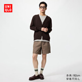 优衣库麻混纺舒适短裤男装26春夏新款482260 37 栗色 XL