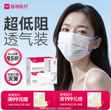 维德（WELLDAY）成人低阻力一次性医用外科口罩独立防尘防晒鼻炎过敏透气100只