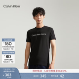 Calvin KleinJeans夏季男女情侣中性休闲年轻多色ck印花修身打底短袖T恤上衣 BEH-太空黑 XL （推荐160-175斤）