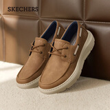 斯凯奇（Skechers）商务鞋男士秋季闪穿休闲鞋一脚蹬通勤鞋宽楦高端男鞋豆豆鞋