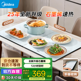 美的（Midea）折叠暖菜板热菜板家用多功能方形60/80cm饭菜保温板加热板1分钟快速升温双档电热餐桌板垫保温神器 【升级石墨烯速热】8045FZ Pro 80cm