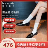 莱尔斯丹[墨金爵士]新款英伦乐福鞋女单鞋通勤小皮鞋10501 黑色 BKL 37