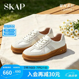 圣伽步（SKAP）板鞋女士运动休闲百搭厚底德训鞋[章若楠同款] 米白色 37