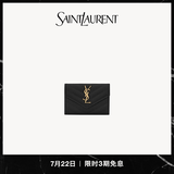 YSL圣罗兰 女士CASSANDRE MATELASSÉ小号粒面压印皮革信封钱包 黑色 U