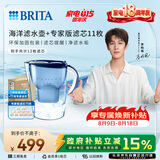 碧然德（BRITA）过滤净水器 家用滤水壶 净水壶 海洋系列 去水垢专家版滤芯11枚 环保加固包装