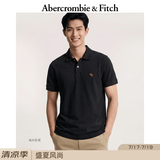 Abercrombie & Fitch经典小麋鹿图案美式复古通勤百搭短袖POLO衫26春夏男装124-6035 黑色 M (180/100A)