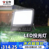 公牛（BULL）LED投光灯户外路灯庭院灯广告牌灯露营灯 IP65防水200W-6500K白光