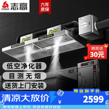 志高（CHIGO）商用油烟机净化器一体大功率抽油烟机厨房不绣钢大吸力排烟机油烟净化一体机强力吸烟机排烟罩 【包过环保】带低空净化器 2m【双电机800+800W】 包安装