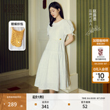 Teenie Weenie【赵露思同款】小熊连衣裙女夏季法式泡泡袖气质短袖裙子 象牙白 L