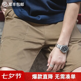 马登工装法式卡其色纯棉运动短裤男休闲宽松商务直筒五分裤男士夏 卡其色 【男士裤子夏季薄款/中裤/美式短裤】 L