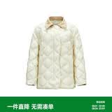 森马（Semir）羽绒服女中长款轻薄肌理宽松2025撞色灯芯绒翻领冬装109725113027