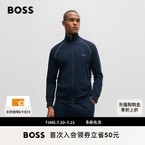 雨果博斯BOSS【经典款】男细节装饰弹力棉质运动风拉链夹克 403-深蓝色 M