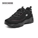 斯凯奇（Skechers）黑白金加绒老爹鞋女厚底增高百搭舒适保暖运动鞋