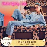 野兽派家居（tbh）三丽鸥Hello Kitty天丝棉家居服套装可外穿睡衣 长款 牛仔豹纹 XS