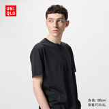 优衣库快干圆领T恤/短袖男装女装情侣百变T素色打底衫475358 475358/09黑色 M