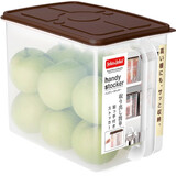 Jeko&Jeko手柄密封盒 杂粮干货储物盒 收纳箱 冰箱保鲜盒 食物密封收纳盒 9L 咖啡色 一个装
