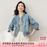 尚都比拉春秋款纯棉牛仔外套短款高级感女装气质休闲百搭上衣 牛仔蓝 M 