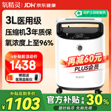 氧精灵3L升医用制氧机家用吸氧机老人专用孕妇便携氧气机323W国家补贴