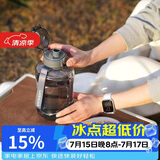 乐扣乐扣（LOCK&LOCK）小水库大容量塑料运动水杯户外冷水壶刻度把手男女杯子1.6L灰色