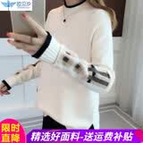 欧贝汐针织衫女春秋季韩版半高领毛衣女宽松学生套头加厚打底衫 白色 均码 【建议80-120斤】