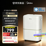 美的（Midea）【中气爱推荐】18升小杏芙PLUS除湿机 家用母婴级低噪轻音抽湿机 40㎡客卧抽湿器 除湿器CF18BS/DK