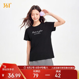 361°t恤衫女夏季新款潮流休闲宽松运动正肩上衣服短袖女装662629106-4