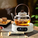 忆壶茶（YIHUTEA）煮茶壶电陶炉煮茶器烧水壶泡茶炉养生壶套装泡茶壶加厚功夫茶具 1500w白色电陶炉+煮茶壶1.3L