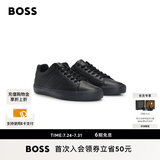 雨果博斯BOSS【礼物】【经典款 】男士混合人造皮革运动鞋 005-黑色 41