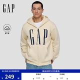 GAP男女装春款logo印花抓绒宽松运动连帽衫卫衣786920 米色 3XL (185/108A)亚洲尺码【偏大,建议拍小一码】