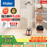 海尔（Haier）立式挂烫机35g蒸汽量2.5L水箱家用大功率手持蒸汽衣物护理机服装店高温杀菌烫衣机熨斗HGS-2510B