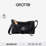 GROTTO个乐黑石包经典大容量植鞣绵羊皮单肩斜挎通勤软包男女款礼物 黑石M（银标）