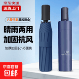 爆款雨伞加大雨伞男女商务伞大号格子折叠雨伞双人三人晴雨伞 藏青UV【手动款】