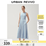 UR2026春季新款女装魅力无袖拼接V型剪裁圆领连衣裙UWG760056 浅蓝 M